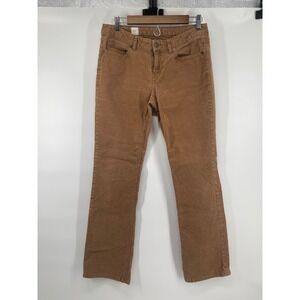 Lands End Canvas Women Brown Corduroy Boot Cut Jeans Size 28